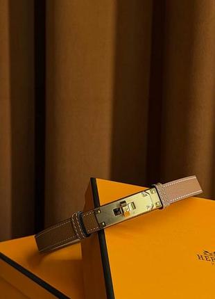 Ремень пояс hermes kelly belt коричневий чорний сірий gold black etoup