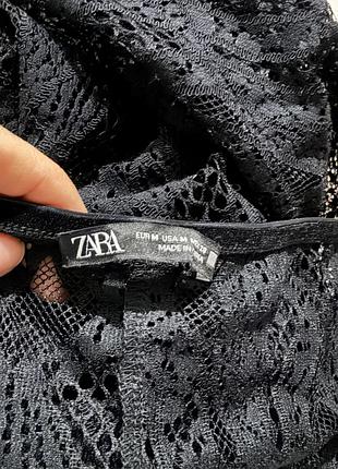 Zara чорне мереживо асиметрична спідниця розмір м