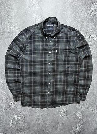 Vintage винтажная рубашка barbour барбур big logo check в клетку size xl размер хл