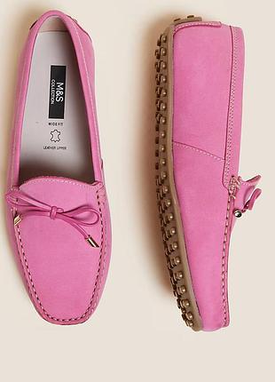 Туфлі мокасіни m&s💕 41/42 розмір шкіряні жіночі лофери сліпери кожаные женские туфли