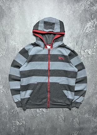 Vintage винтажное зип худи lonsdale лонсдейл big logo striped в полоску casual кэжуал size m размер м