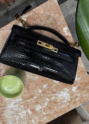 Сумка jw pei noor top handle bag - black croc
