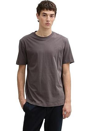 Футболка men's denim slim fit t-shirt 1037655-11587 tom tailor l темно-серый 1037655-11587 m