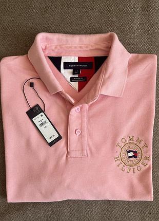 Футболка поло tommy hilfiger, размер l/g, розовая