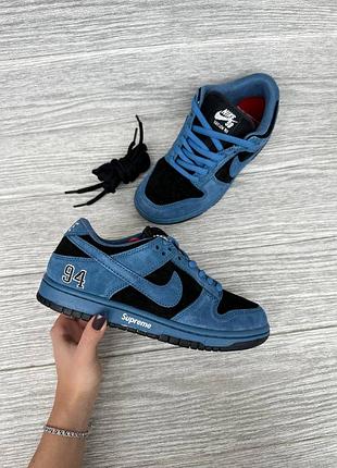 Стильные женские кроссовки supreme nike sb dunk low ocean fog