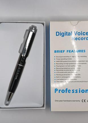 Цифровой диктофон-ручка 64gb usb-c, акб до 12 ч, активация голосом (vox), mp3