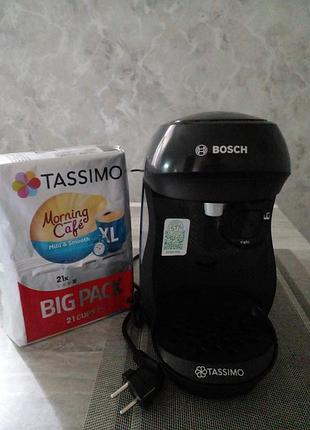Комплект капсульна кавоварка bosch tassimo happy friendly з 6 наборами капсул