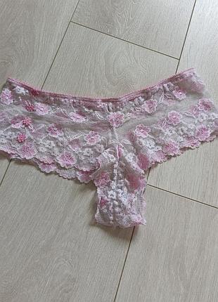 Ажурные трусики кружевные трусы розовые шортики кружные la senza s c 8 36 44