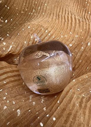 Кришталева статуетка «яблуко» sardinia crystal (італія) — сусальне золото 24k