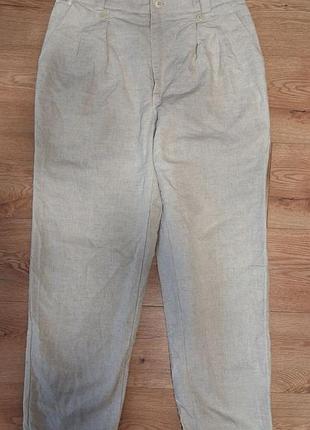 Брюки штани чоловічі бежеві легкі широкі вільні льон mash heavy duty pants, розмір s