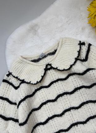 Дитячий светр у смужку з комірцем 128 см 8 років 4