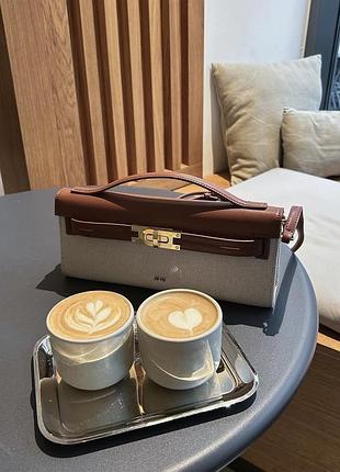 Сумка jw pei bria structured top handle bag - brown canvas