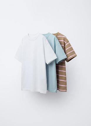 Базовая свободная футболка zara набор футболок, мультипак мальчику 158-164, 13-14