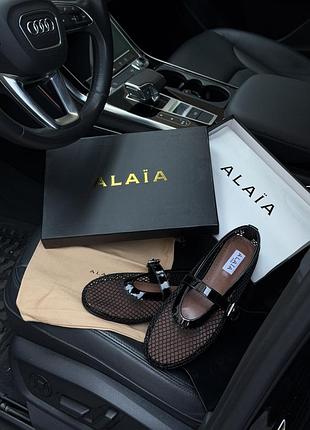 ⭐️ alaïa ballet flats in fishnet black