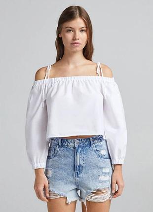 Блузка жіноча xl bershka укорочена з довгими рукавами
