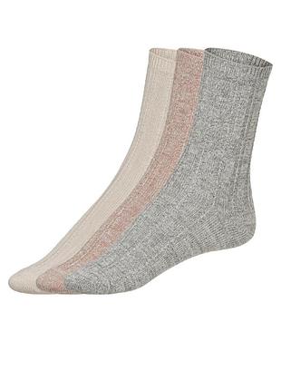 Носки женские вязаные из вискозы, 3 пары 35-38