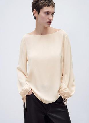 Блузка женская zara бежевая l