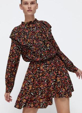 Сукня жіноча м шифонова zara з квітковим принтом