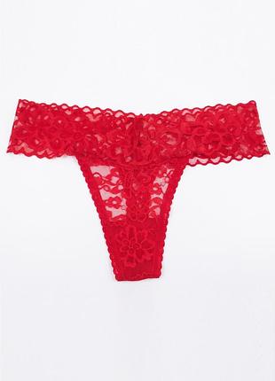 Трусики стринги primark женские 2xs красные из кружева