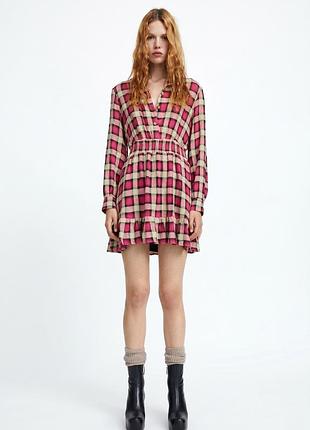 Платье женское м с воротником-лацканами zara