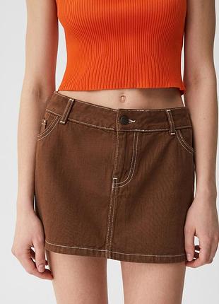 Спідниця жіноча джинсова 42 pull&bear коричнева