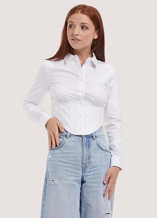 Рубашка корсетная женская stradivarius l белая