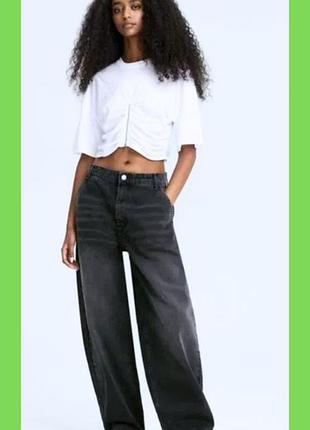 Джинсы черные скейтеры баррел carrot wide leg широкие р.42 l, м bershka skater черное широкие джинсы barrel