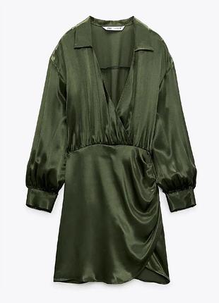 Міні-сукня s з атласним ефектом zara