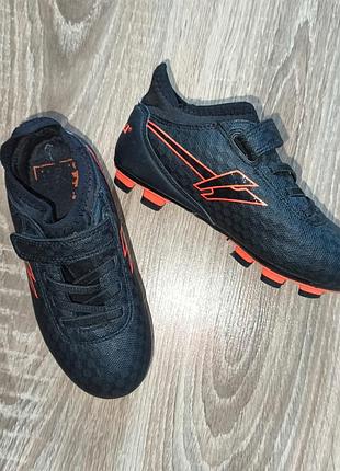 Бутсы gola 27р. для мальчика черные с оранжевыми деталями