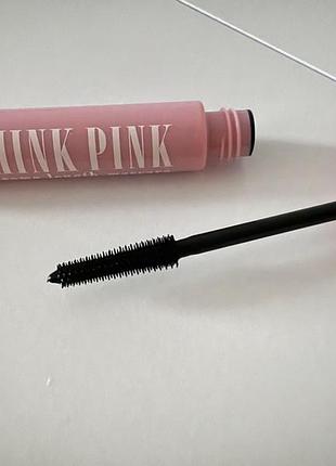 Туш для вій з ефектом екстремального подовження та об'єму dermacol think pink  чорна