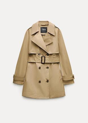 Zara новий бежевий тренч з поясом вкорочений xs