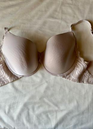 Новий бюстгальтер m&s 75d (34d) тілесний | вузький обхват, чашка d