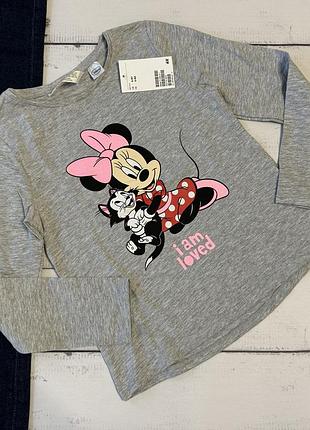 Реглан h&m disney мінні маус 122-128 лонгслів кофта