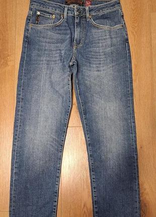 Джинсы эластичные женские синие slim superdry, размер m.