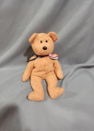 М'який ведмедик ty beanie baby "fuzz",