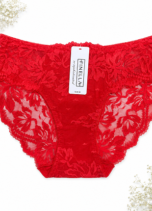 Женские кружевные трусики finella слипы, вискоза, мягкие и комфортные, m l xl