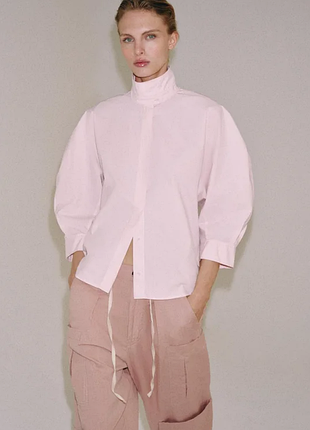 Оригинальная розовая рубашка zara