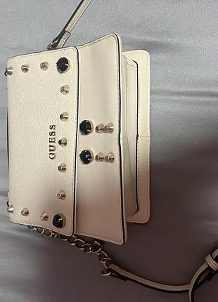Женская сумка guess оригинал, молочная/кремовая