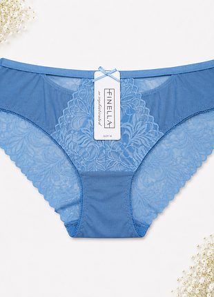 Женские кружевные трусики finella слипы с сеточкой средняя посадка m l xl