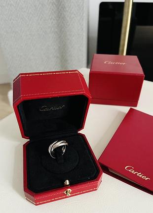 Каблучка cartier trinity large оригинал розмір 51 біле золото 750