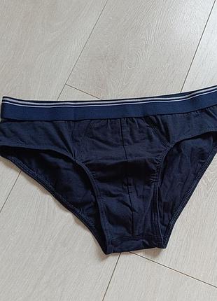 Базовые синие трусы мужские коттоновые primark l л 12 40 48