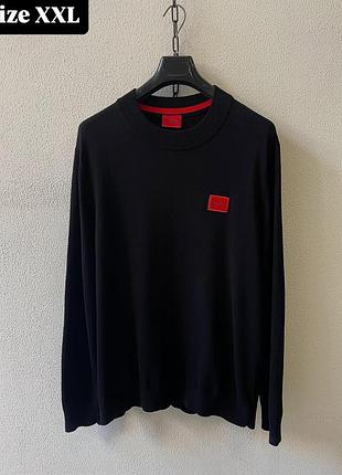 Оригінальний чоловічій тонкий джемпер hugo boss san cassius розмір xxl чорного кольору