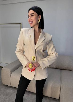 Молочний піджак жакет schiaparelli золотий замок