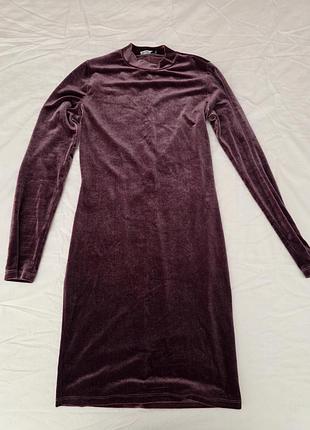 Мукня мини велюр приталенная bershka
