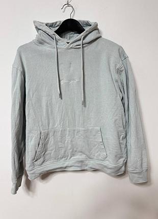 Худи кофта с капюшоном женская бирюзового цвета mennace over size, размер m - l