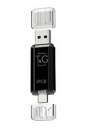 Usb flash drive 3.0 t&g 64gb usb/type c 009 черный