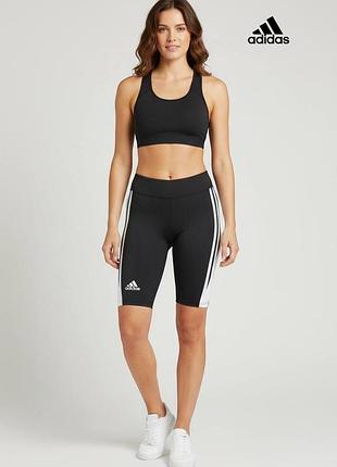 Оригінальні жіночі спортивні шорти велосипедки adidas розмір xs чорні з високою талією посадкою велошорти адідас еластичні для бігу залу а1