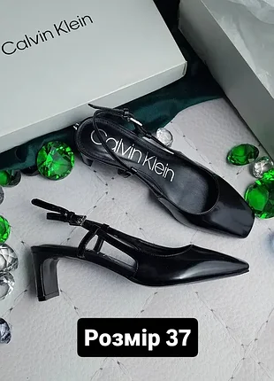 Calvin klein оригінал чорні босоніжки слінгбеки на підборах