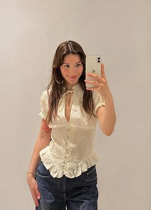 Котонова блуза  корсет zara