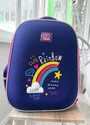 Рюкзак шкільний напівкаркасний gopack 38*28*13 rainbow